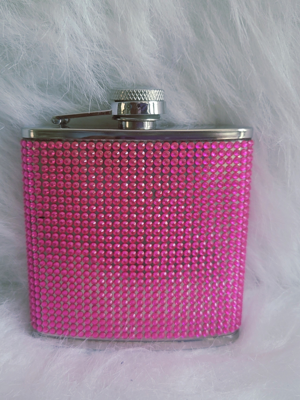 Pink Crystal Rhinestone Hip Flask - Women Accessories